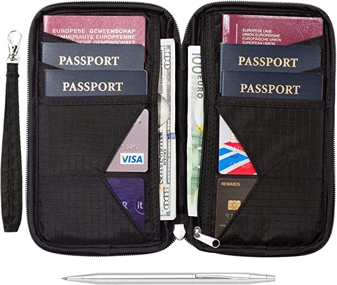 Travel organizers for passport and documents