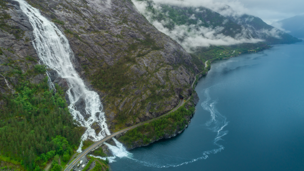 Beautiful waterfalls in Norway