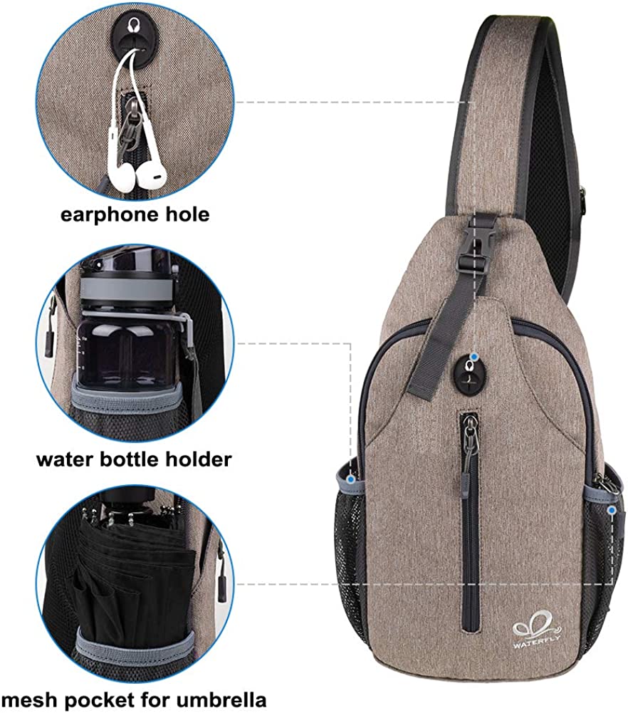 Unisex Crossbody travel bag with bottle water pockets 