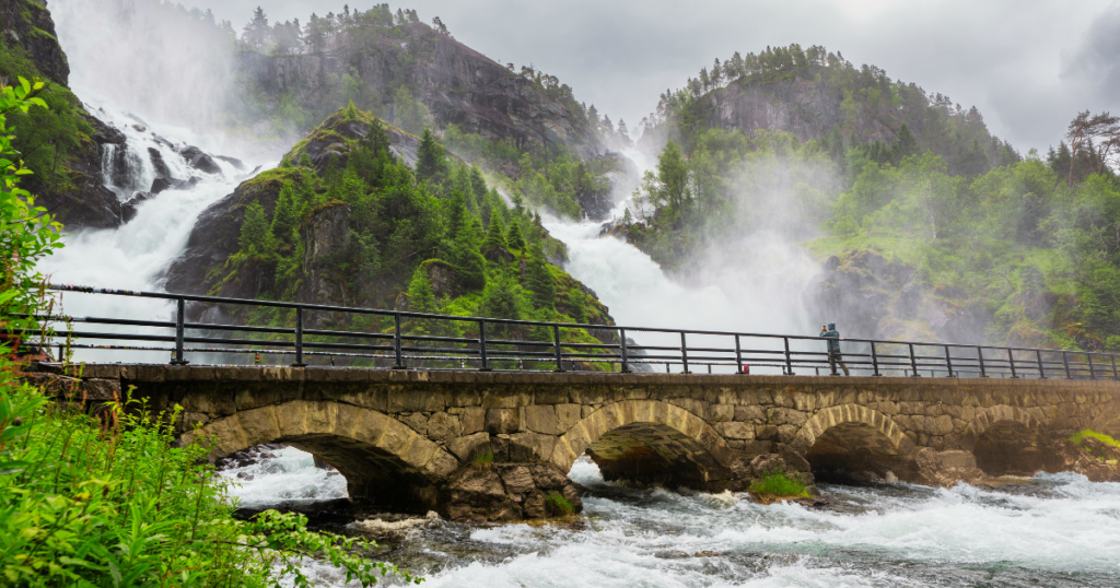 Låtefossen Waterfall-Off-Season Waterfall Hikes in Western Norway